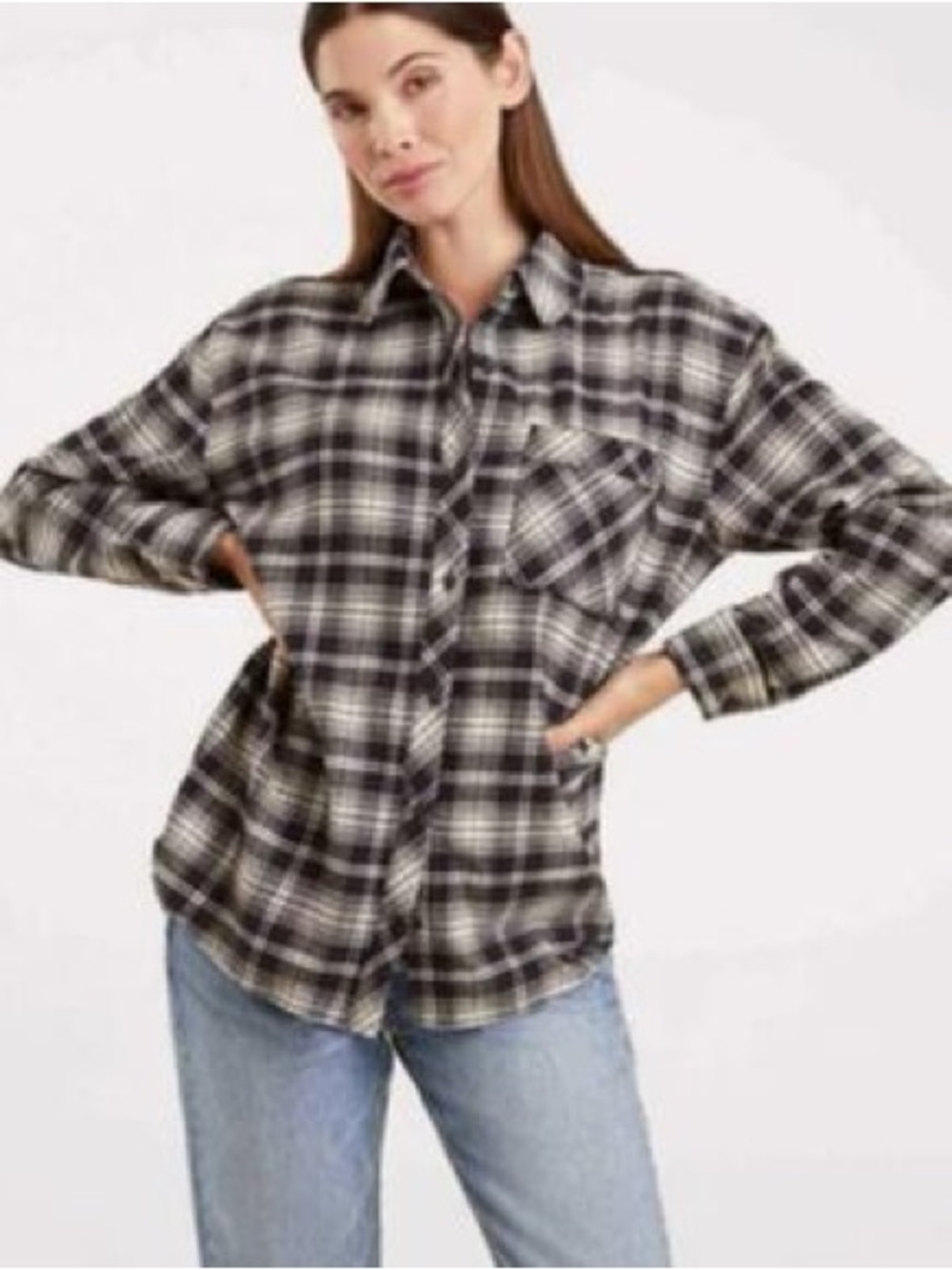 Nuuds Plaid Black and White flannel